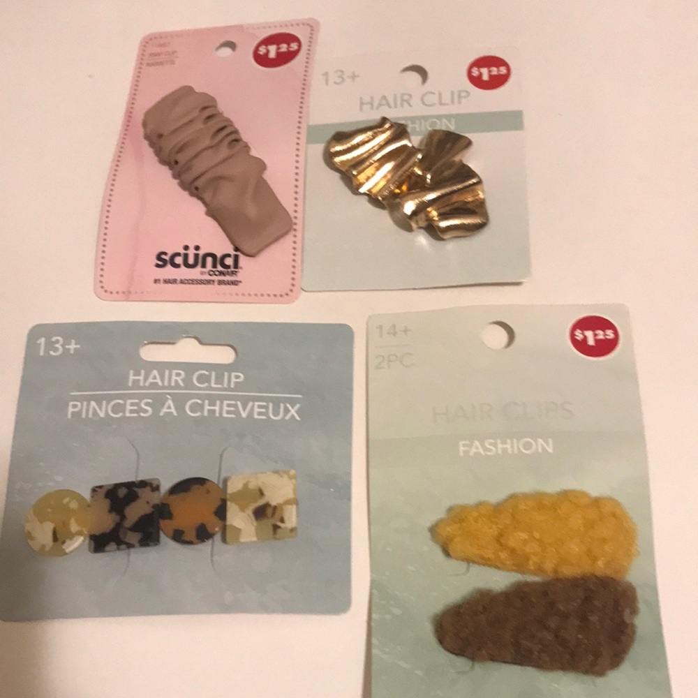 Assorted Fashion Hair Clips - 4 Items